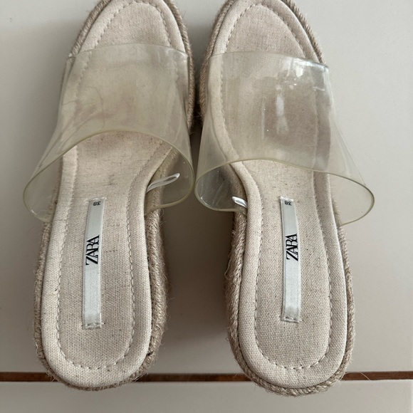 Clear Espadrille Slide Platforms - Picture 2 of 5